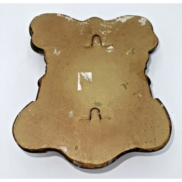 Vintage Chalk Ware Green Garden Grouch Garden Wall Art Wall Hanging 9.5” - Picture 9 of 12